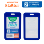 Porta carnet vertical tipo carcasa azul plástica Pointer